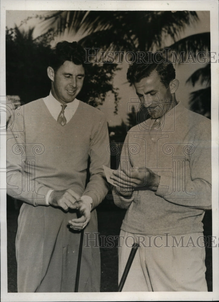 1938 Press Photo Henry Piccard, Johnny Revolta at International 4 ball golf- Historic Images