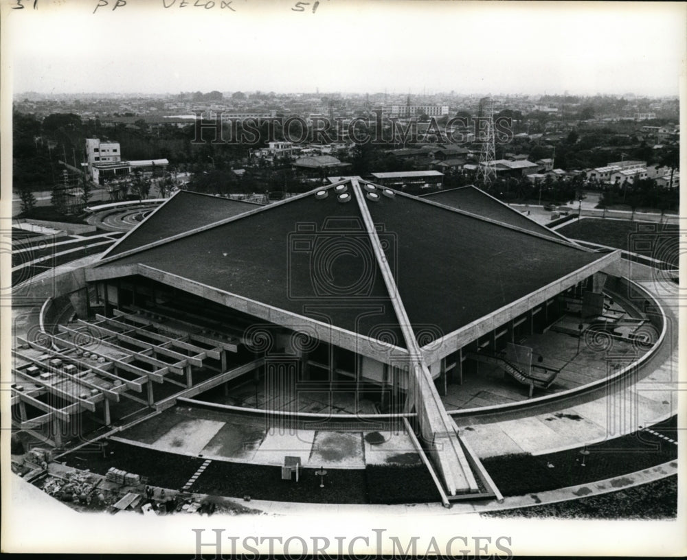 1964 Press Photo Komazawa Sports center for Olympic wrestling events - nes39944 - Historic Images