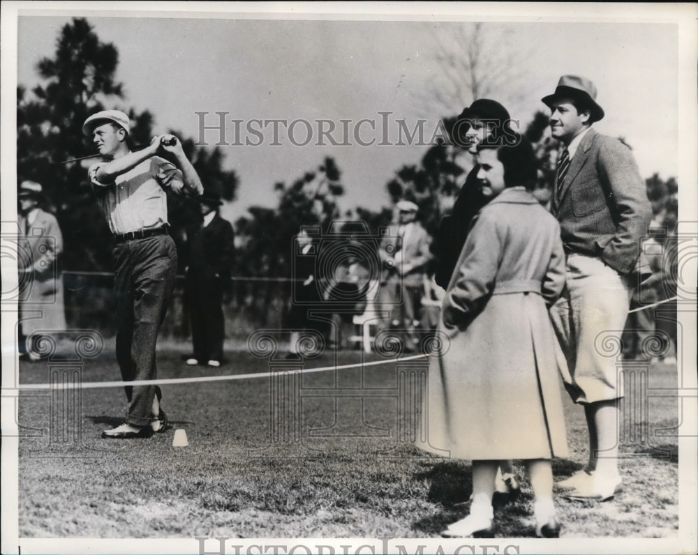 1934 Press Photo George T Dunlao in North &amp; South Amateur golf at Pinehurst NC - Historic Images