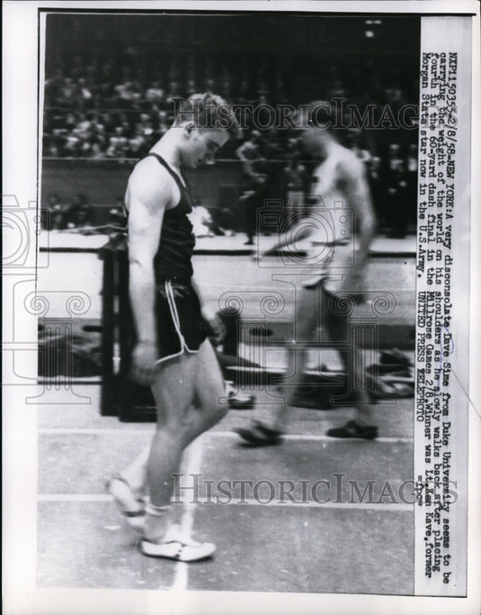 1958 Press Photo Dave Sime of Duke, Ken Kave of Army at Millrose Games NY- Historic Images
