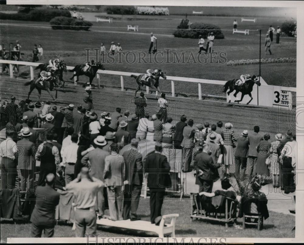 1939 Press Photo Chicago Lincoln Fields race C Kurtsinger on Miss Baker wins - Historic Images