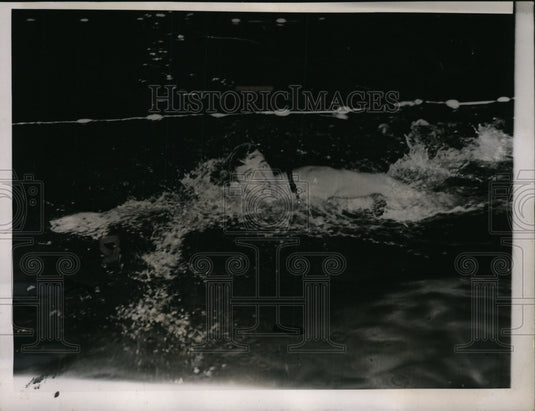 1936 Press Photo Arthur Highland in 100 meter Olympic swim tryout - nes43865- Historic Images