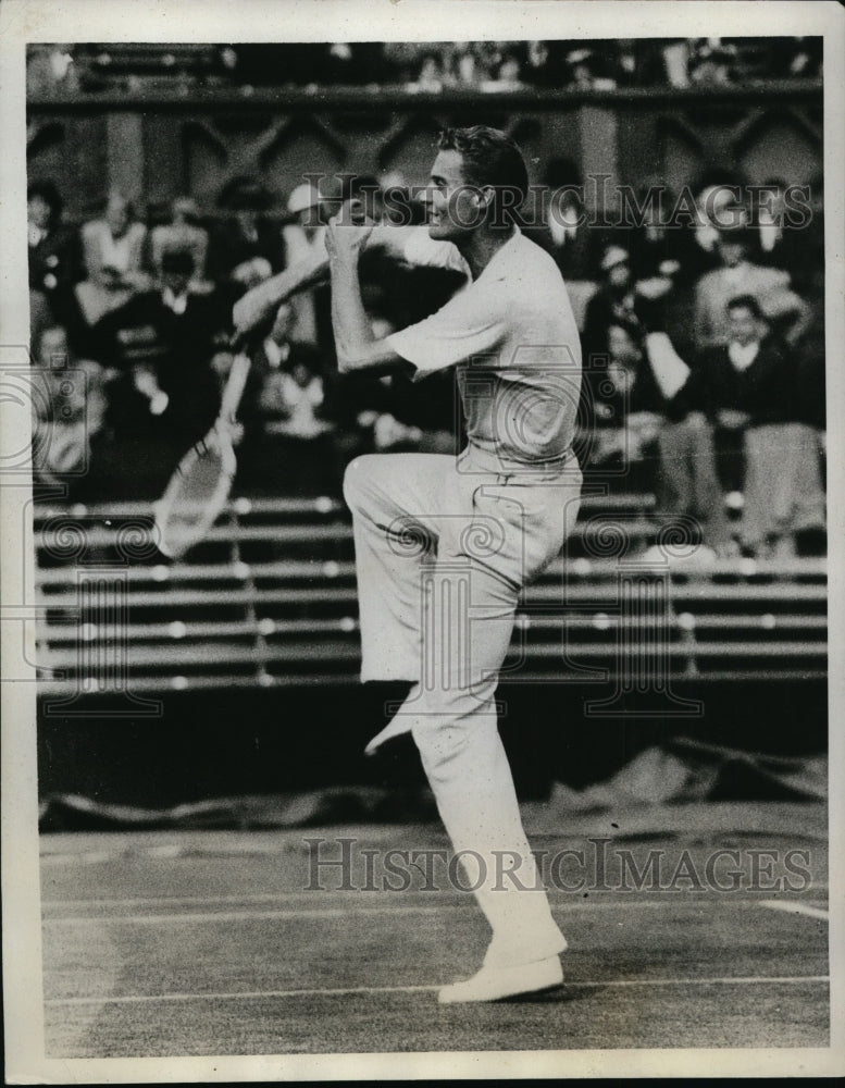 1933 Press Photo LR Stoffen at Wimbledon tennis vs ER Avory - nes43936 - Historic Images