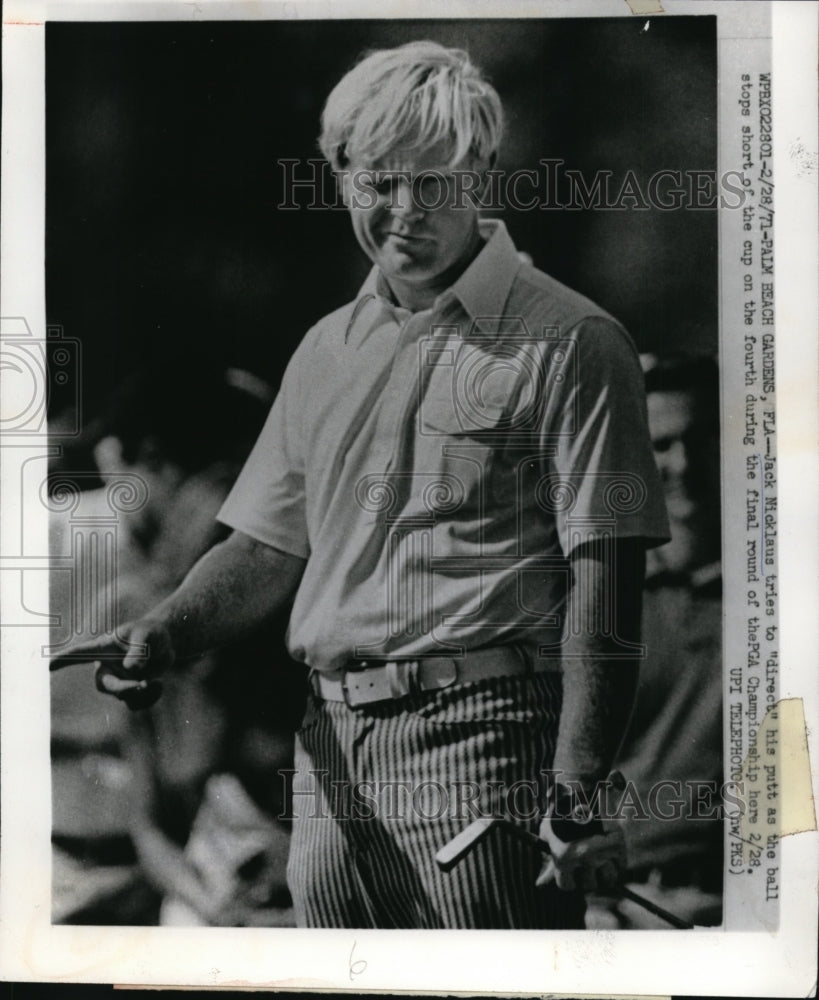 1971 Press Photo Jack Nicklaus in final round of PGA Championship in Fla- Historic Images