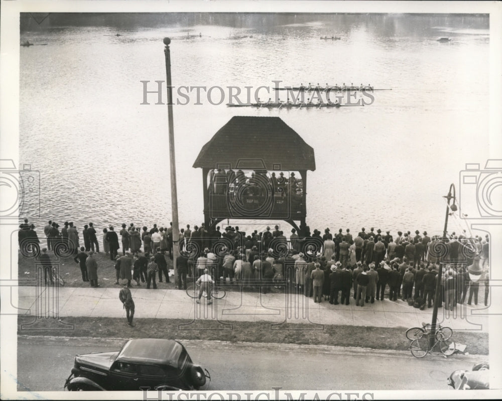 1937 Press Photo Penn AC crew after winning at Philadelphia PA regatta - Historic Images