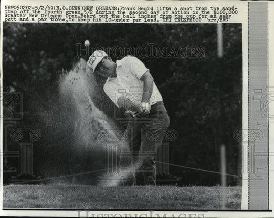 1969 Press Photo Frank Beard in sandtrap at Greater New Orleans Open - nes45718- Historic Images