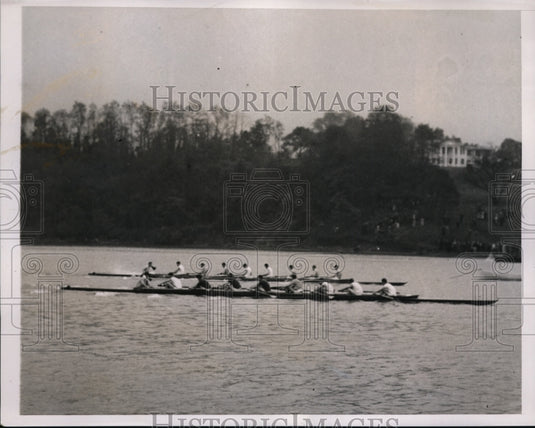 1938 Press Photo Navy Jr varsity crew win vs Cornell & Syracuse at Annapolis MD - Historic Images