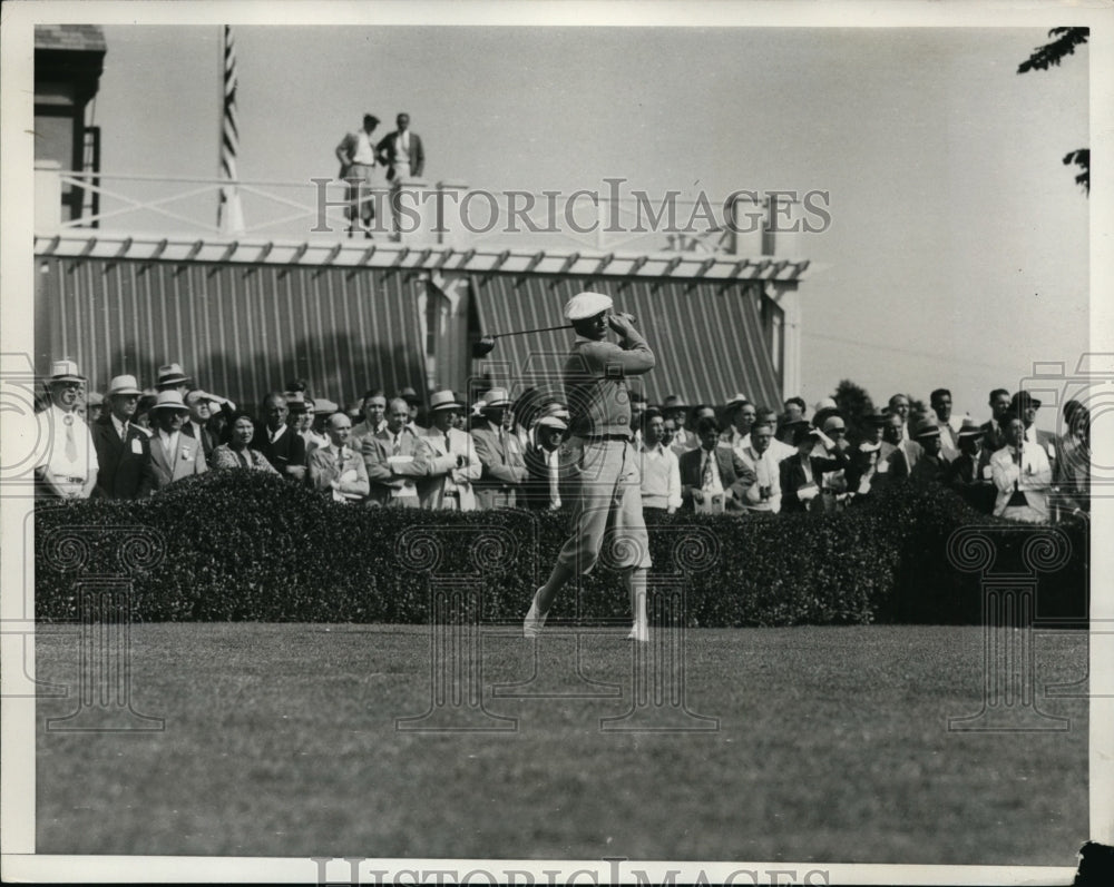 1932 Press Photo T Philip Perkins in National Open Golf at Flushing NY - Historic Images