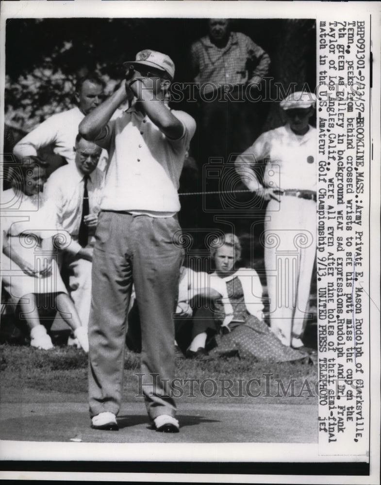 1957 Press Photo Mason Rudolph, Rudy & Dr Frank Taylor in US Amateur Open in LA- Historic Images