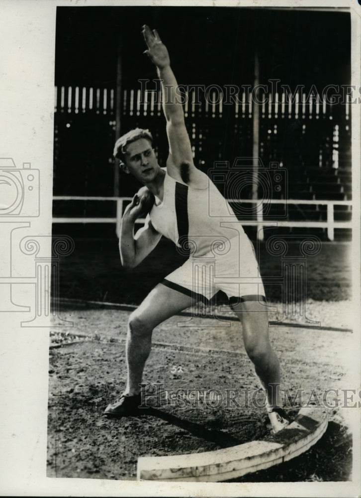 1928 Press Photo Vic Wetzel U of Oregon in decathlon Olympic tryouts - nes48590- Historic Images