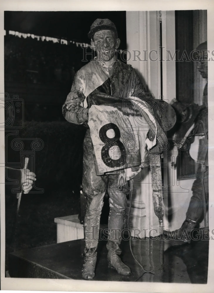 1940 Press Photo Jockey H Lindberg at Harve De Grace track in MD - Historic Images