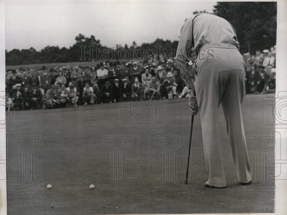 1938 Press Photo Denny Shute vs Ralph Guldahl at Newton MA South Shore club - Historic Images