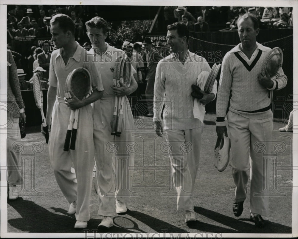 1938 Press Photo National Doubles tennis in MA Gene Mako, Don Budge - nes48814 - Historic Images