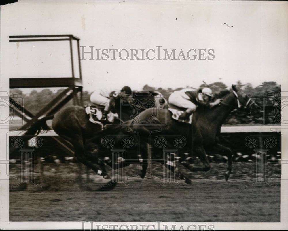 1938 Press Photo Belmont NY race Danger Point wins vs Snark, Caballero- Historic Images