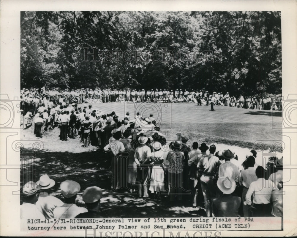 1949 Press Photo Johnny Palmer, Sam Snead in PGA tournament at Richmond- Historic Images