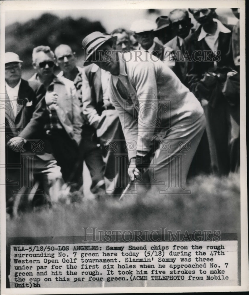 1950 Press Photo Sam Snead in rough at Western Open at LA California - Historic Images