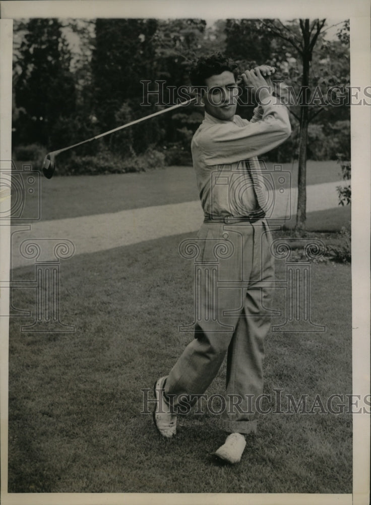 1936 Press Photo Ralph Strafaci in Public Links golf tournameny Farmingdale NY- Historic Images