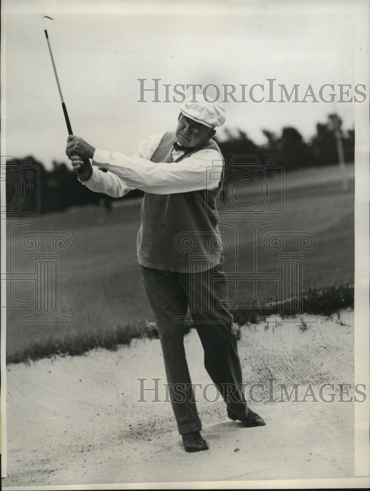 1937 Press Photo 75 year old golfer Frank M. Hunter at Delmonte Golf Course - Historic Images