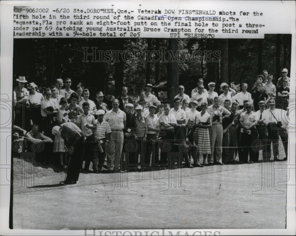 1959 Press Photo Veteran golfer Dow Finsterwald plays in the Canadian Open - Historic Images