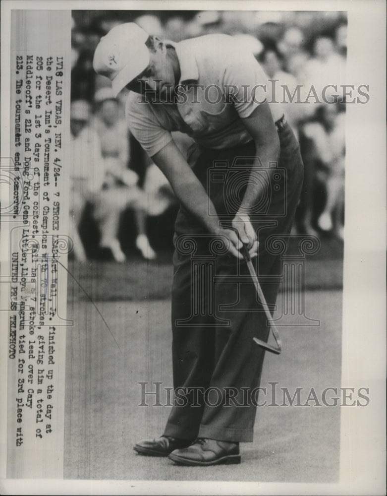 1954 Press Photo Golfer Art Wall, Jr finishes round at Tournament of Champions - Historic Images