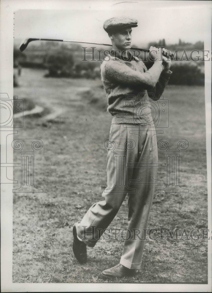 1938 Press Photo F. T. Haas, member of U.S. Walker Cup team, during practice - Historic Images