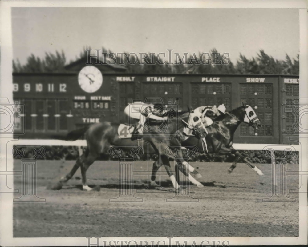 1940 Press Photo Hialeah races Counterglow wins vs The Malahat - nes53134- Historic Images