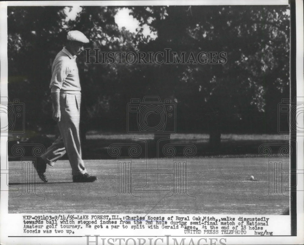 1956 Press Photo Charles Kocsis at Lake Forrest Illinois National Amateur golf - Historic Images