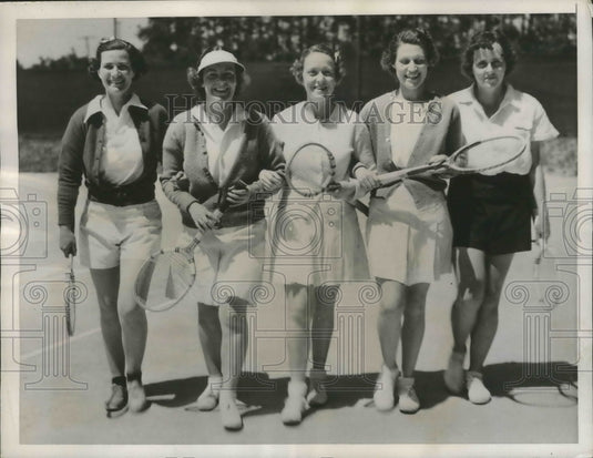 1937 Press Photo North & South tennis in NC Elizabeth Sutherland, Esther Edwards- Historic Images