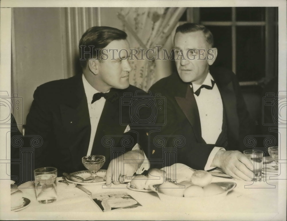 1938 Press Photo mgrs. Joe Cronin and Casey Stengel at Baseball Writers&#39; Assn.- Historic Images