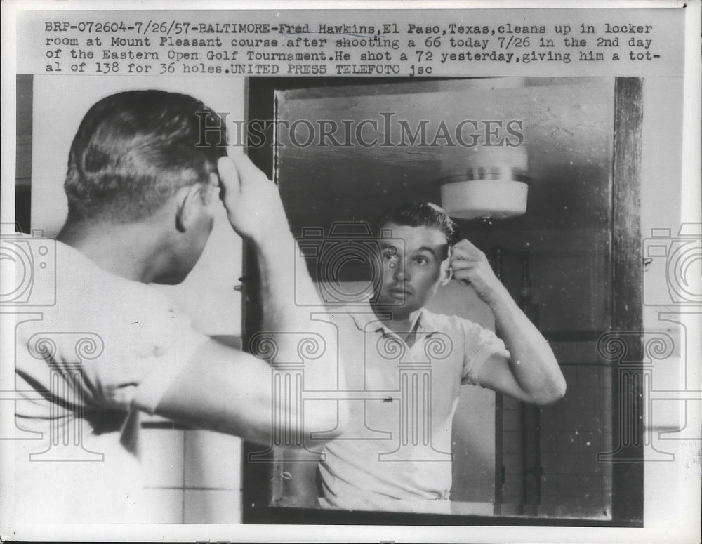 1957 Press Photo Fred Hawkins at Eastern Open golf at Baltimore Maryland - Historic Images