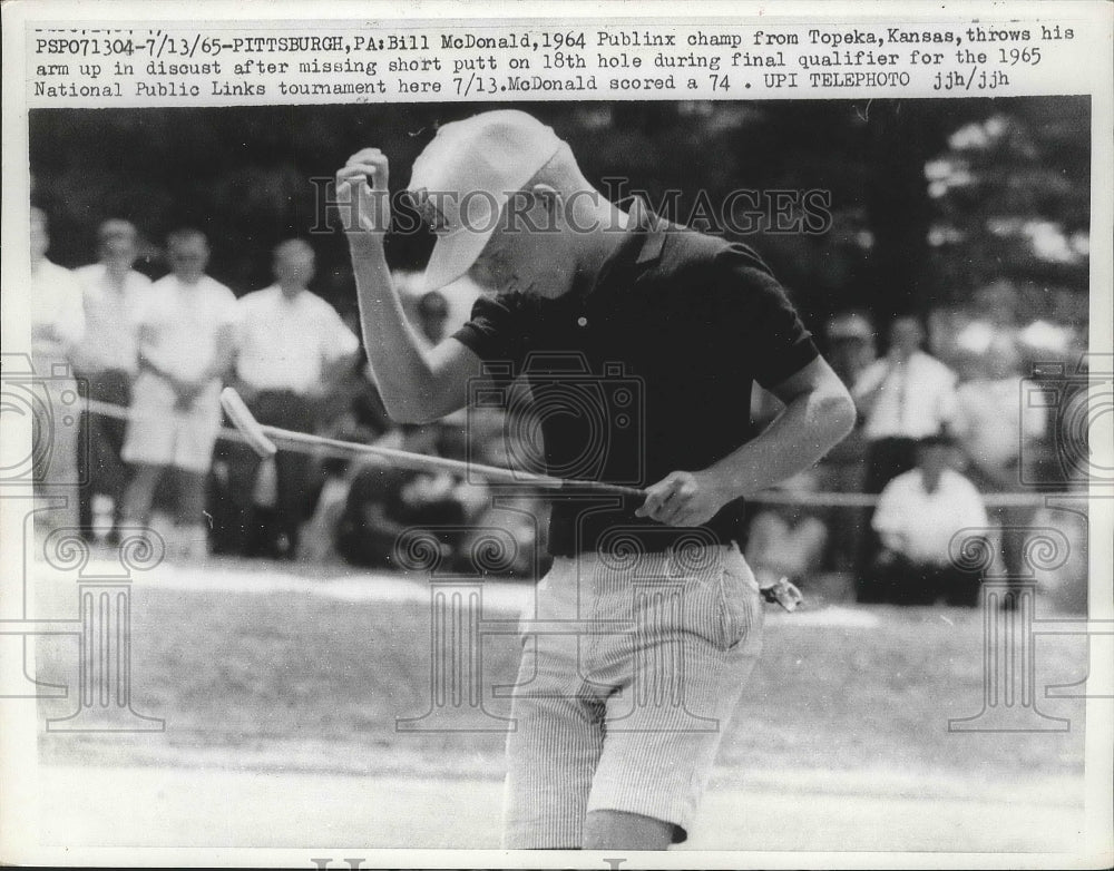 1965 Press Photo Bill McDonald at National Public Links golf in Pittsburgh PA- Historic Images