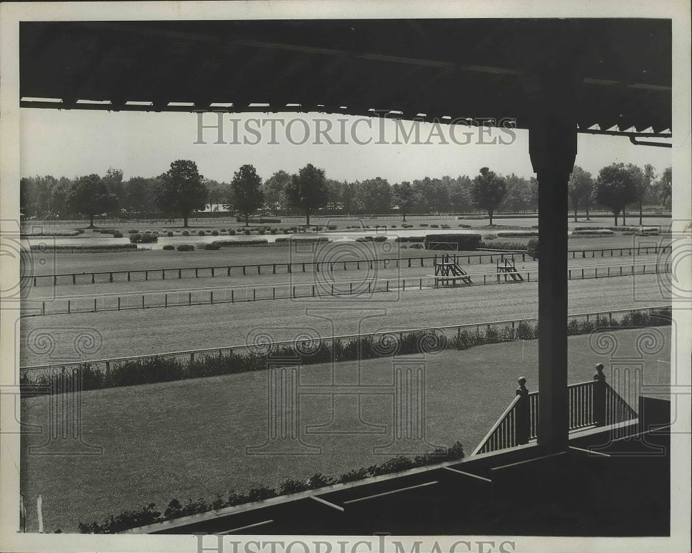 1939 Press Photo Saratoga race track in NY viewed from the grandstand- Historic Images