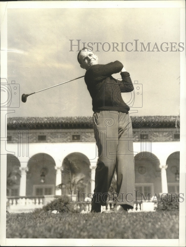 1935 Press Photo Arthur Lynch in Miami Biltmore golf in Florida - nes53499- Historic Images