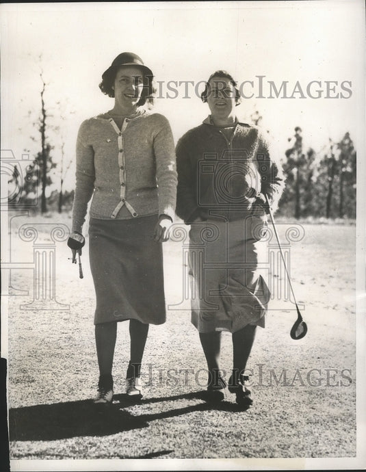 1938 Press Photo Estelle Lawson Page & Helen Waring in St. Valentine Tourney - Historic Images