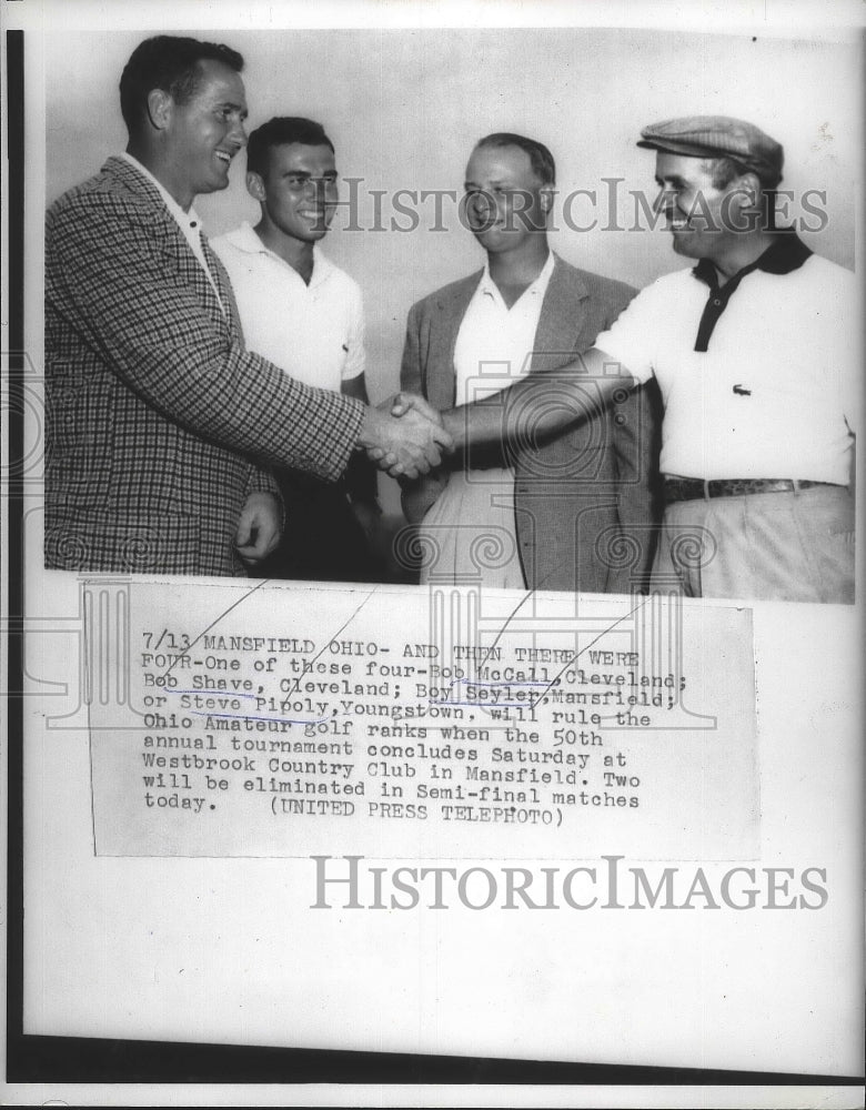 1956 Press Photo 50th Ohio Amateur golf Bob McCall, Bob Shave, Steve Pipoly- Historic Images