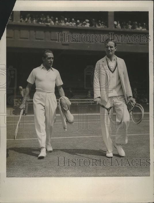 1929 Press Photo Henri Cochet & Hennessy for English lawn tennis - nes53690 - Historic Images