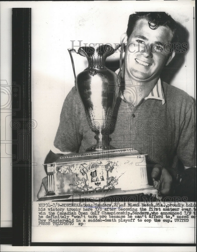 1956 Press Photo Doug Sanders winner of Canadian Open at Montreal Cana ...