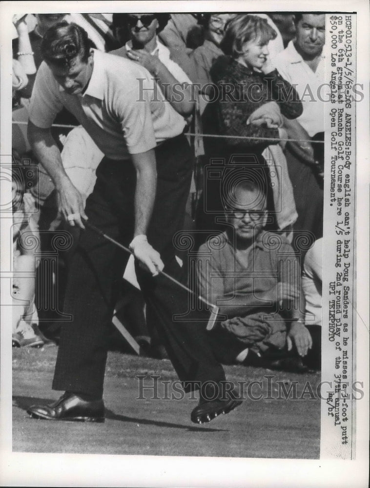 1963 Press Photo Doug Sanders at LA Open at Rancho course in Californi ...