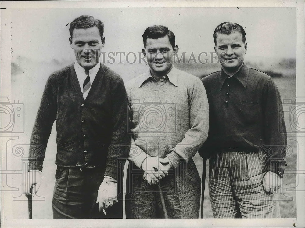 1938 Press Photo MH Ward, Reynolds Smith, Johnny Goodman US Walker Cup golf- Historic Images