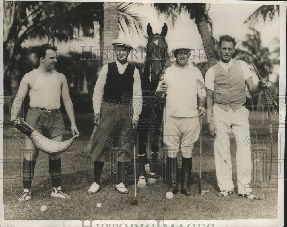 1932 Press Photo Pedro Mir, John Brophy, Fred Tejan, Phil James golf in Florida- Historic Images