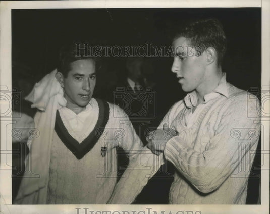 1940 Press Photo Bobby Riggs, Don McNeill after a tennis match - nes54176 - Historic Images