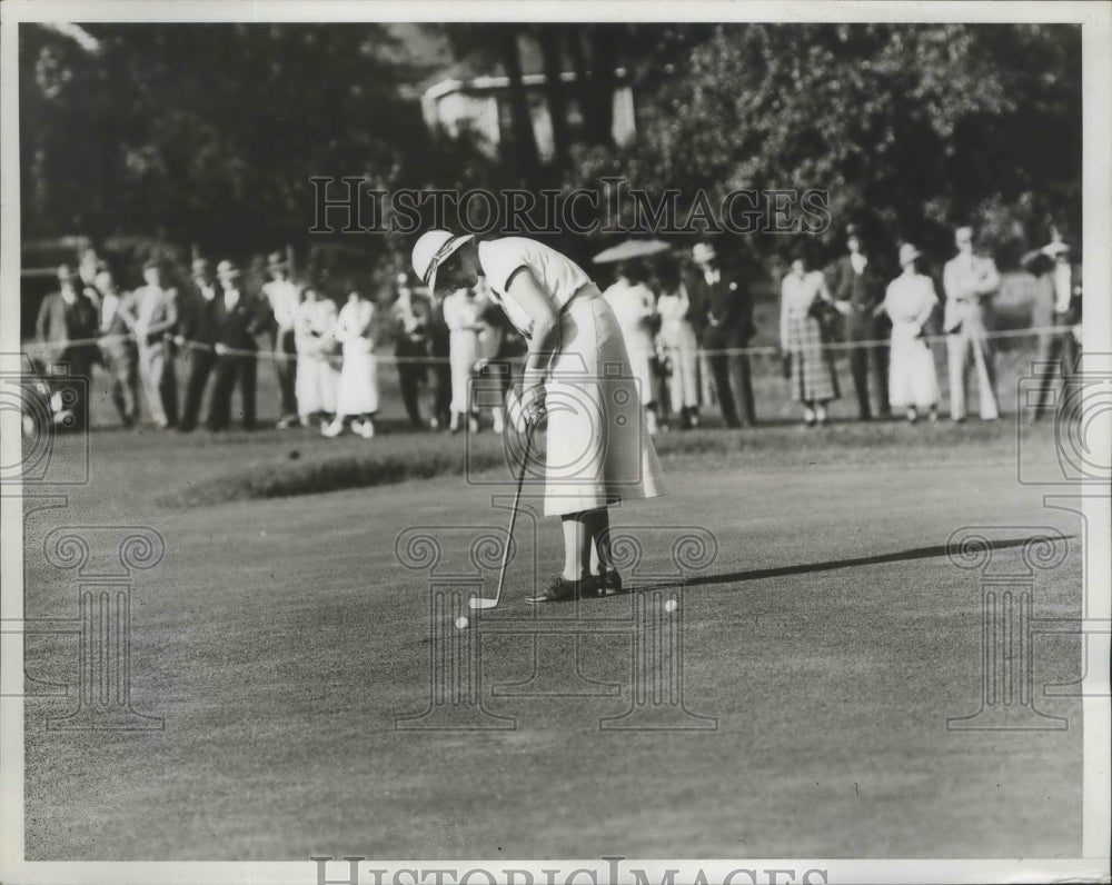 1934 Press Photo Mollie Gourlay at Curtis Cup golf at Chevy Chase club- Historic Images