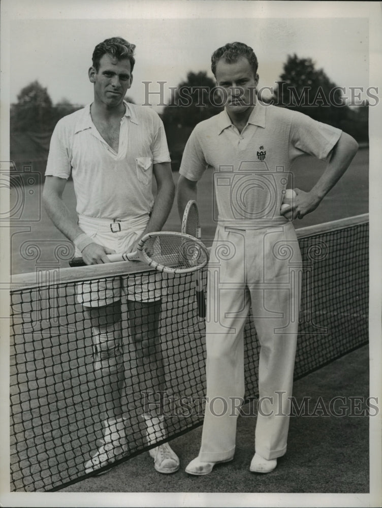 1938 Press Photo Gene Mako, John Foreman Eastern Grass Courts tournament - Historic Images