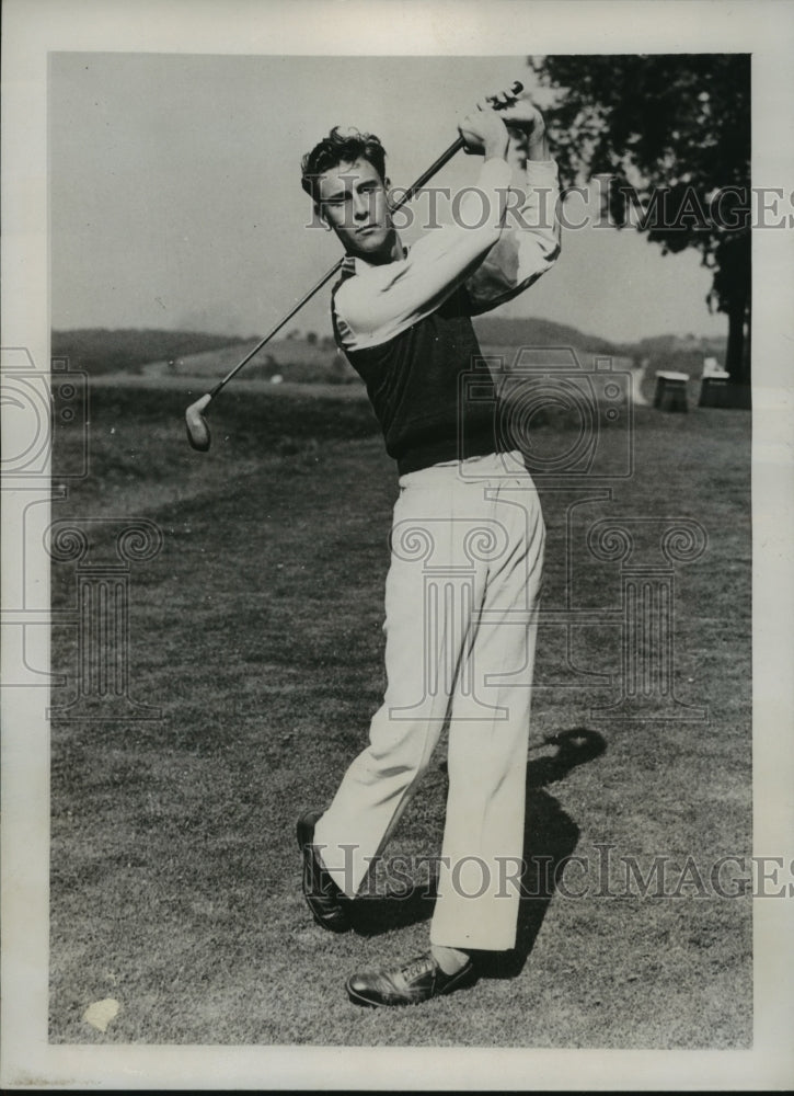 1937 Press Photo Fred Haas of Louisiana State at Intercollegiate golf tourny - Historic Images