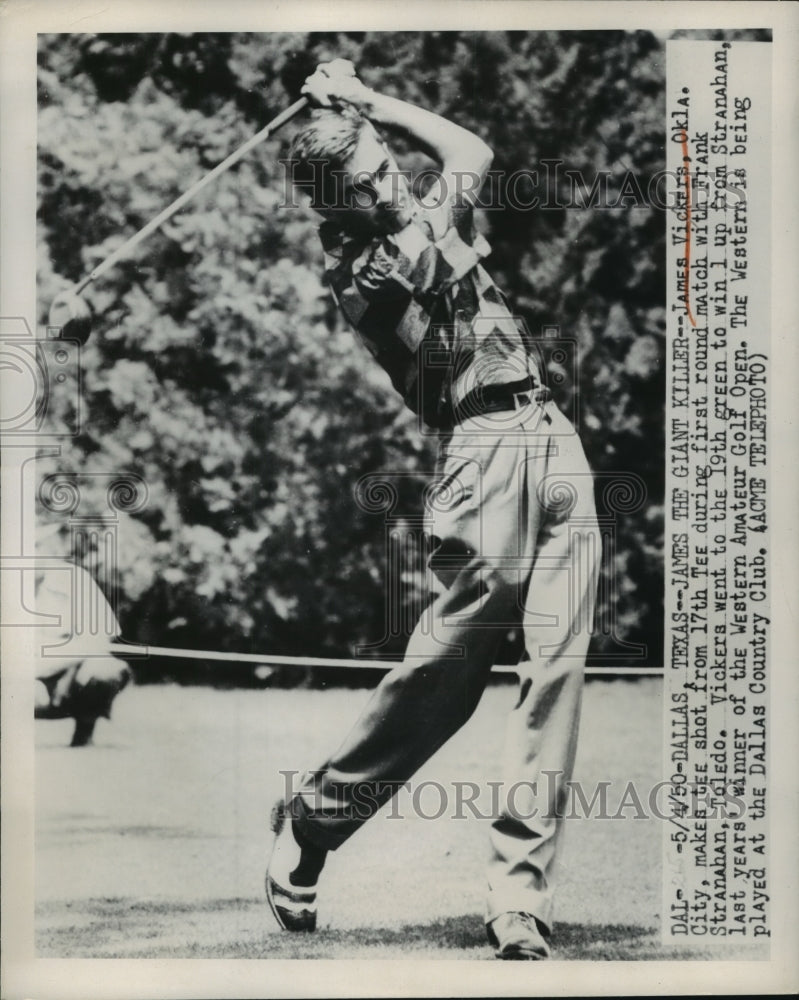 1950 Press Photo James Vickers vs Frank Stanahan at Western Amateur Golf Open - Historic Images