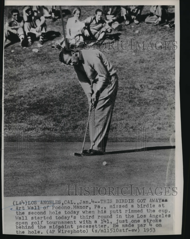 1953 Press Photo Art Wall in 3rd round of Los Angeles Open in California- Historic Images