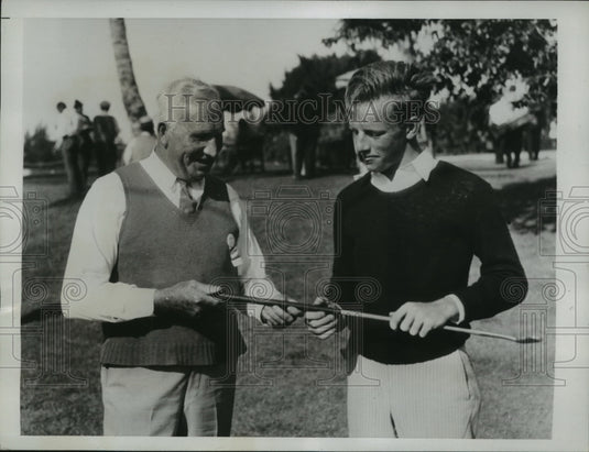 1934 Press Photo Golfers Gene McCarthy & Henry Russell Oldest & Youngest Entries - Historic Images