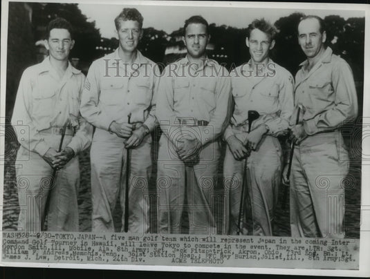 Press Photo 5 Man Gold Team to Represent Japan in InterCommand Golf Tourney- Historic Images