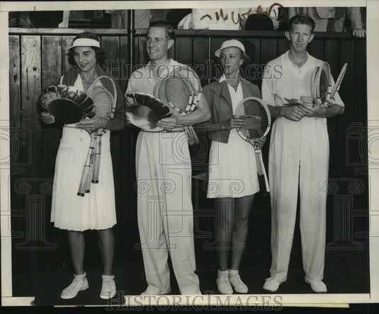 1937 Press Photo Helen Moody & Von Cramm Defeat Marjorie Ryn & Donald Budge - Historic Images