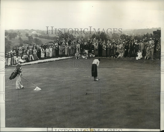 1934 Press Photo Virginia Van Wie in Women's National golf championship - Historic Images